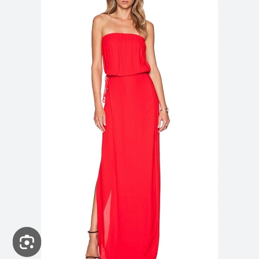 Strapless L’ Agence maxie wrap dress.